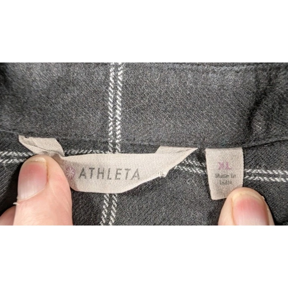 Athleta Trail to Town Dress Tunic Windowpane Womens XL Black/ Dove Flannel - Picture 9 of 12
